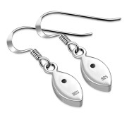 Mother of Pearl Oval Silver Earrings - e351h